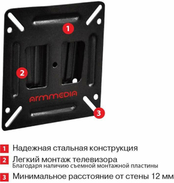 Кронштейн для телевизора ARM MEDIA LCD-01, 15-32", настенный, фиксированный (10227)