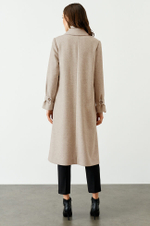 0092 Пальто женское (светло-бежевый)