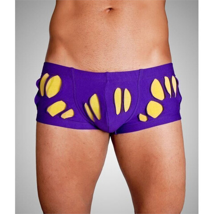 Мужские трусы хипсы фиолетовые с желтыми вставками Wild Milk Wonderland Hip Boxer Purple
