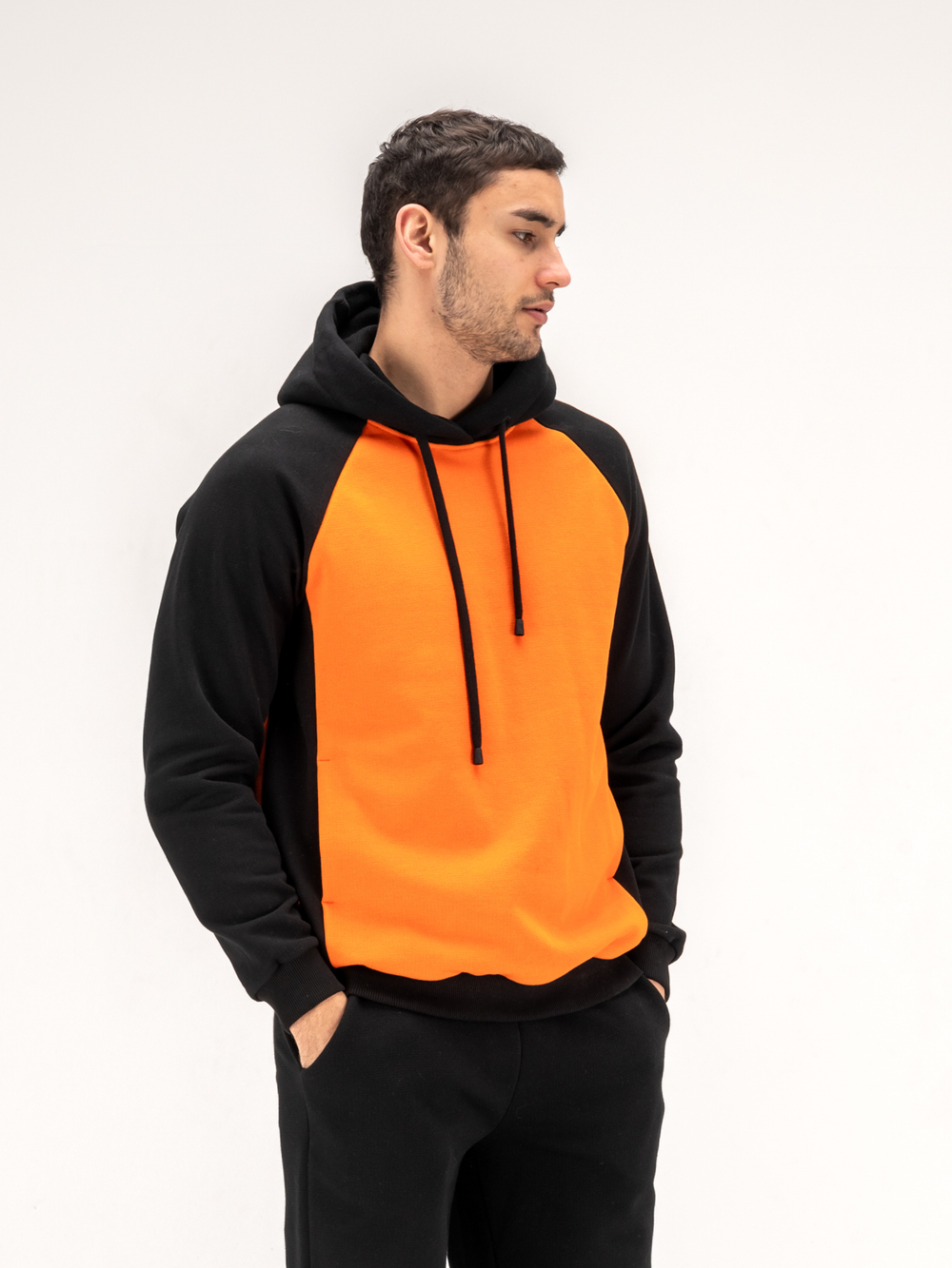 Костюм мужской спортивный теплый. Оранжевый/черный