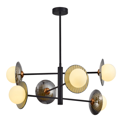 Светильник с лампой, черный, дымчатый / белый, NOON, G9, 5