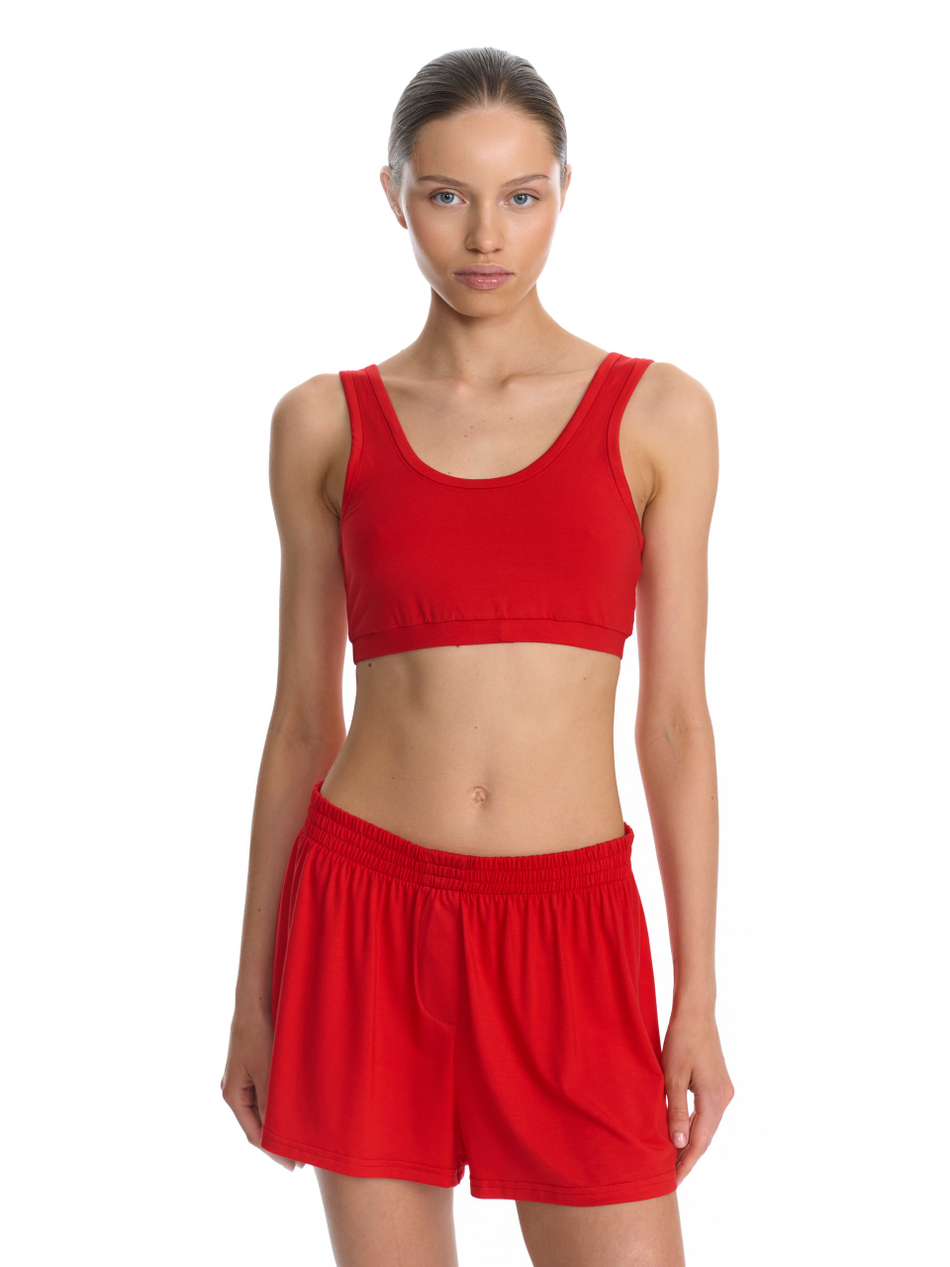 Трикотажные шорты красные