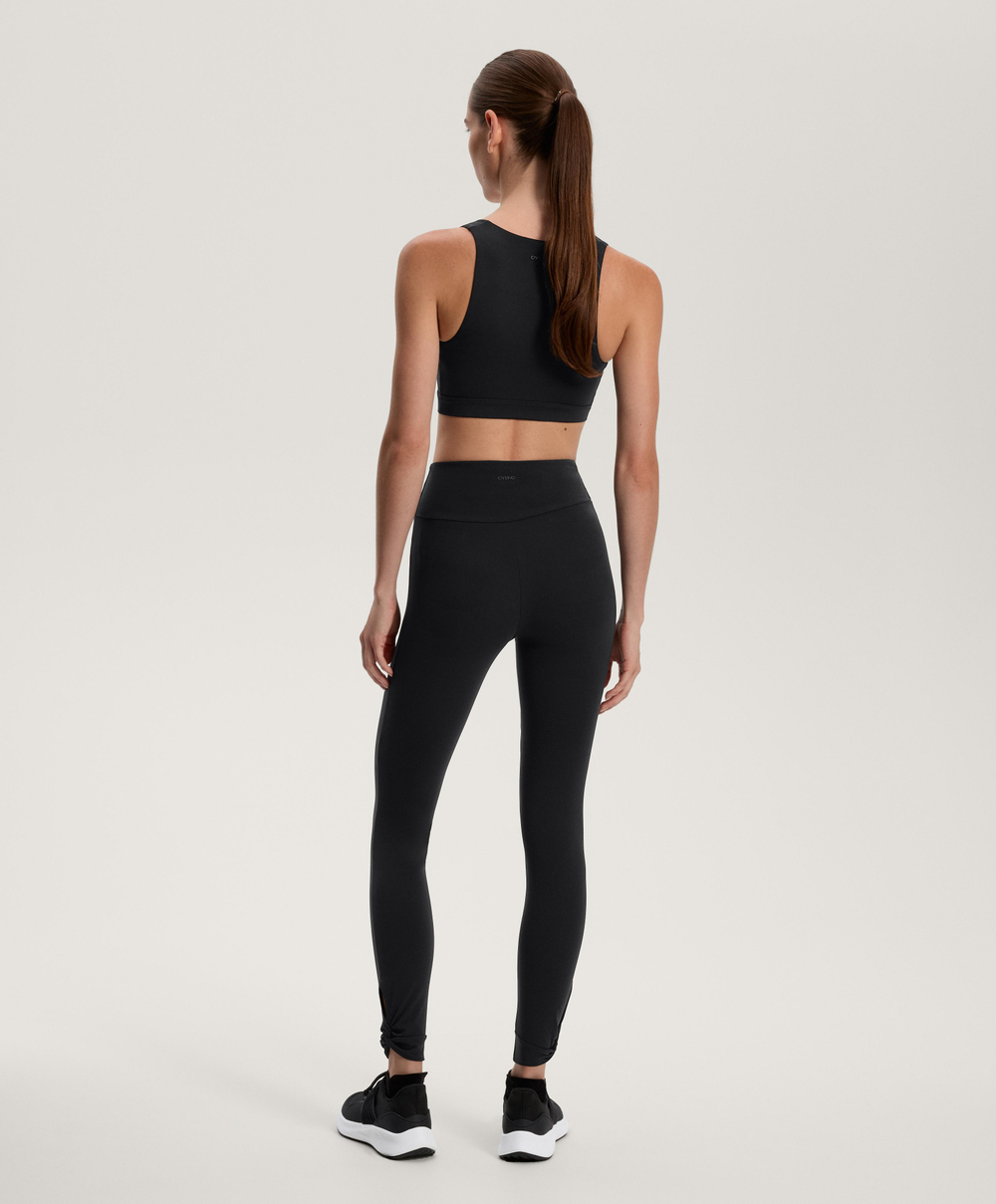 OYSHO Легинсы Comfortlux с высокой посадкой, длиной до щиколотки с узлом 65 см, черный