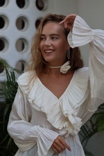 Блуза с рюшами молочный