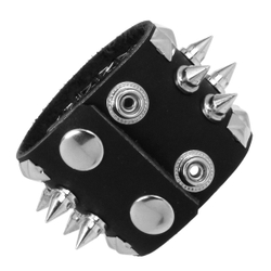 Браслет из двух рядов шипов и квадратов (006)