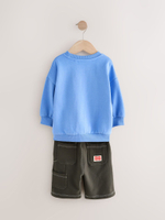 Толстовка и шорты в комплекте для мальчика Next E60-708, Синий, Темно-серый