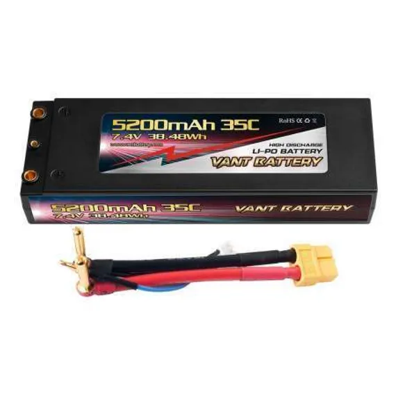 Аккумулятор VANT Black Li-Po 2S1P 5200mAh 35C XT60 Hardcase - VTB-5200-35C-2S-T