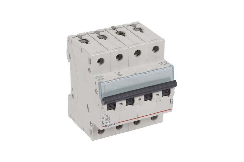 Автоматический выключатель B6A 4П 6000 Tx3 Legrand Автоматический выключатель B6A 4П 6000 Tx3 Legrand