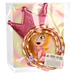 Ободок с косами и короной, 3 цвета микс, пакет с-30972