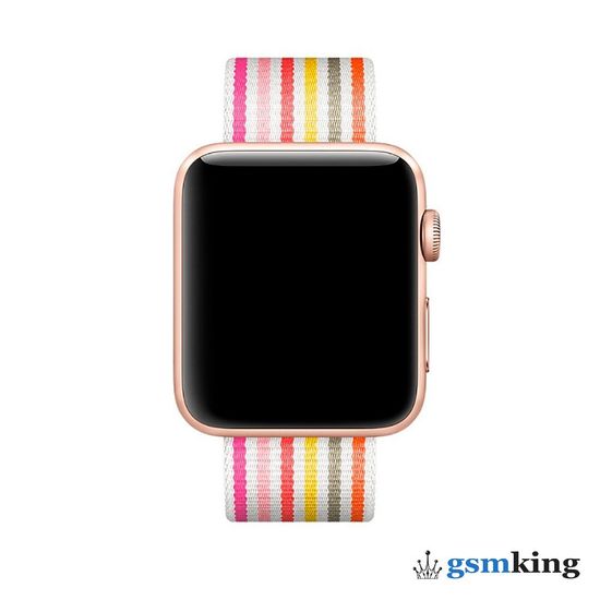 Apple Woven Nylon Band for Apple Watch 42|44|45|49mm Pink Stripe (Розовый) MRHD2ZM/A