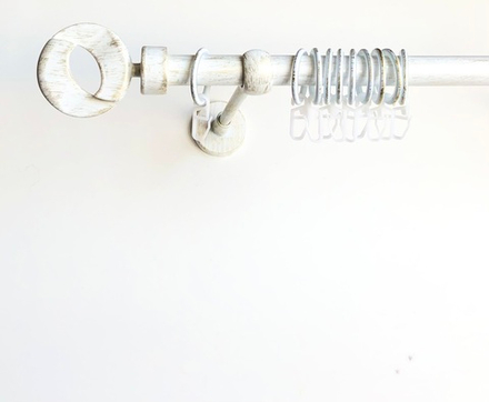 Карниз кованый для штор "Мебиус" d20 мм однорядный, цвет белое золото