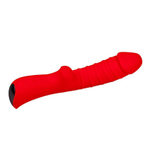 Красный вибромассажер 5  Silicone Wild Passion - 19,1 см.
