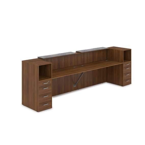 1КРТ-ДС.005.1 Комплект Ресепшн с фартуком ЛДСП (3632*763*1161) (с подсветкой)