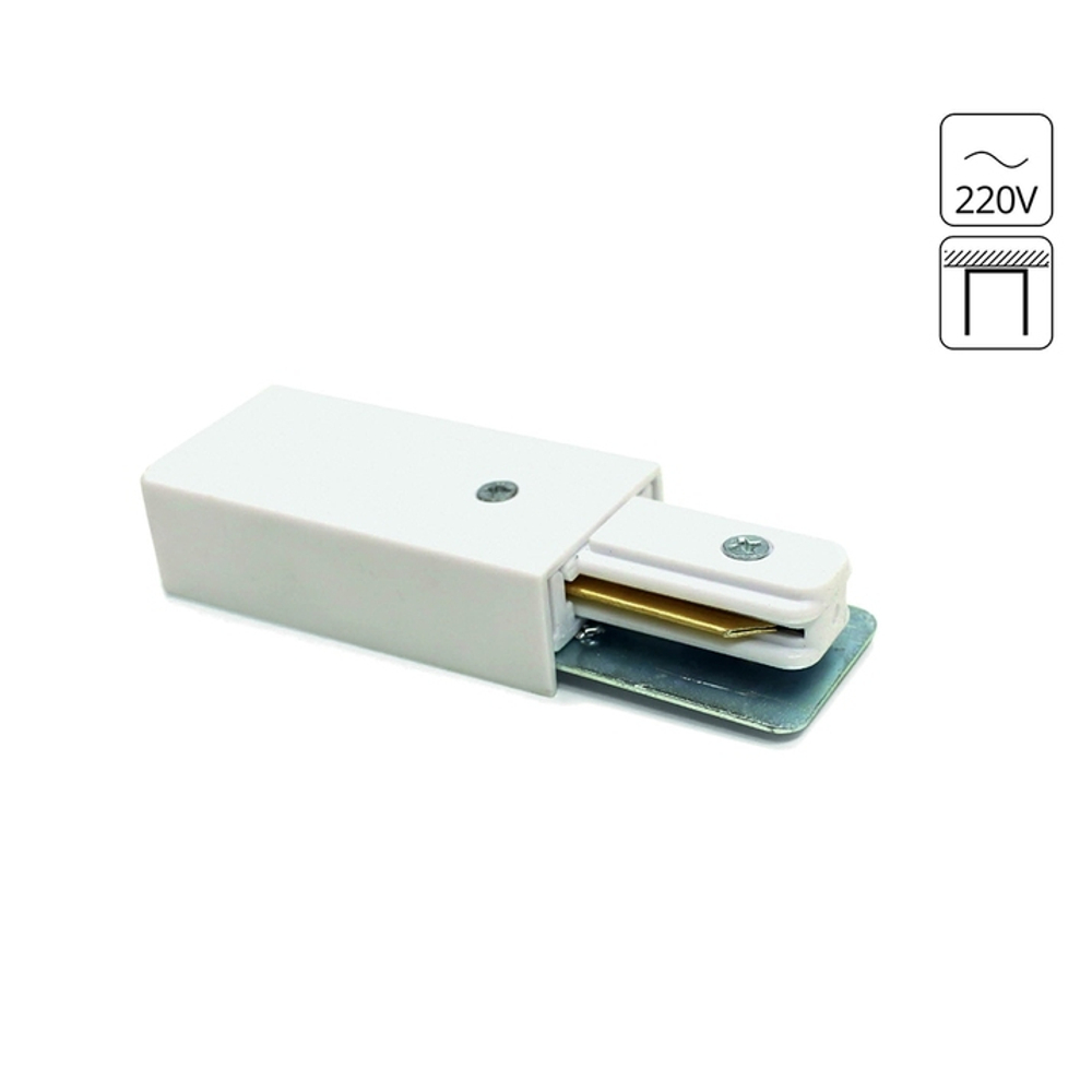 Коннектор прямой токо-подводный белый Arte Lamp TRACK ACCESSORIES для накладной ТС