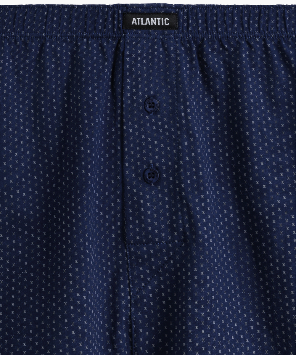 Мужские трусы боксеры Atlantic, набор из 2 шт., хлопок, кобальт + тёмно-голубые, 2MBX-079