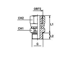 Штуцер FH D16 ORFS 1 - BSP 1/2 обж.гайка