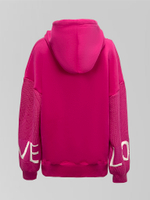 Толстовка Miss Diva 11032 удлиненная с трикотажными рукавами с яркой надписью Love