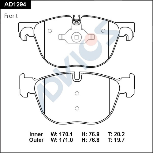 Дисковые тормозные колодки ADVICS (еврокерамика) передние AD1294