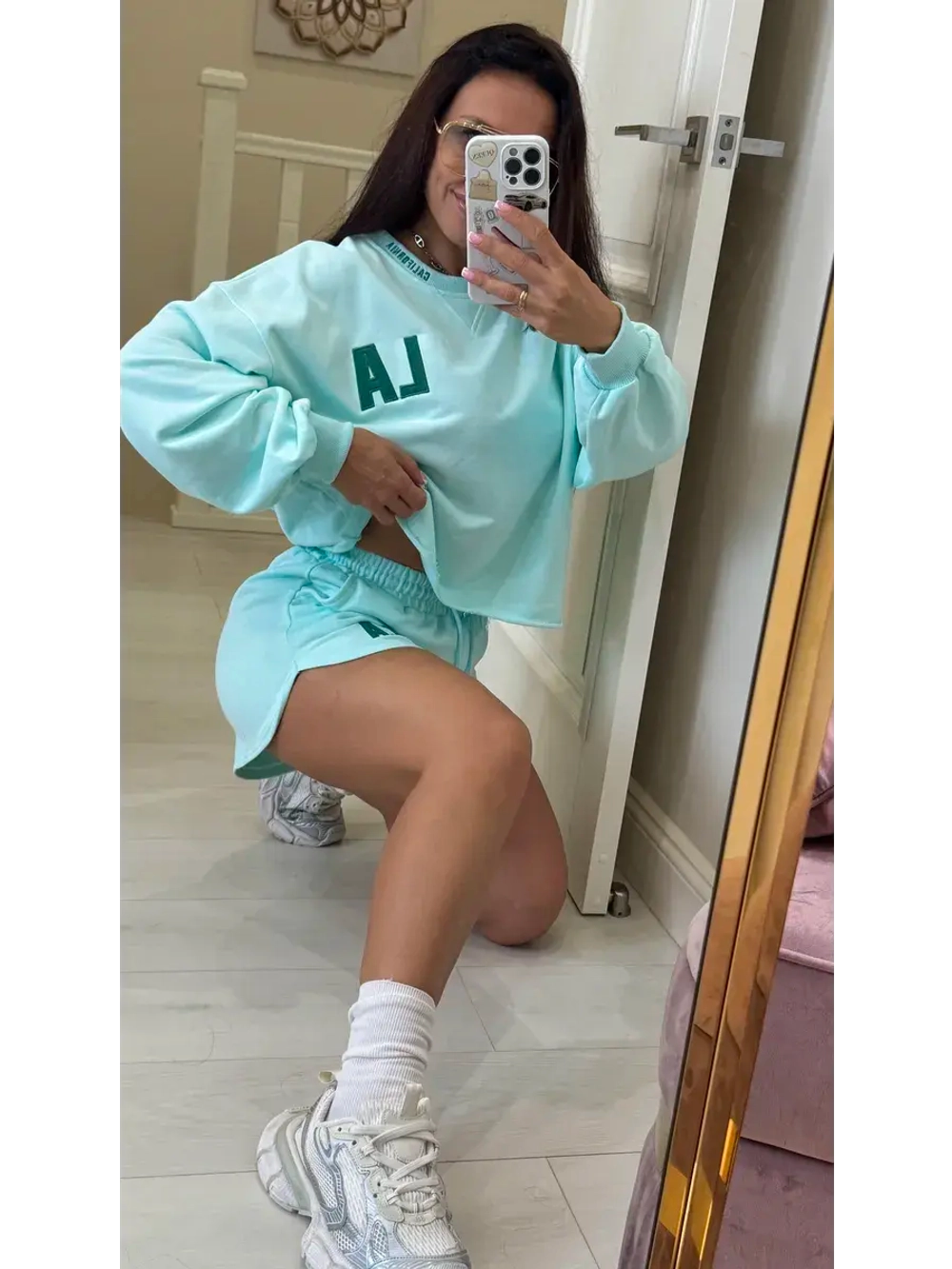 Спортивный костюм женский двойка свитшот с шортами LA
