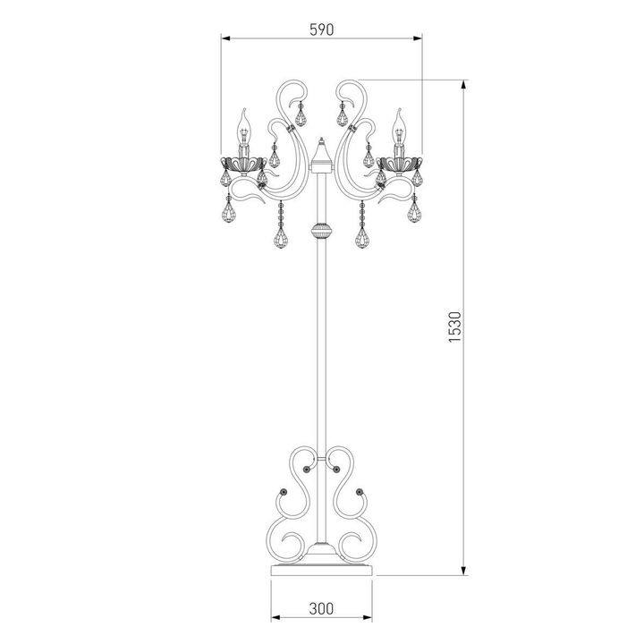 Торшер Eurosvet 12205/3F белый Strotskis