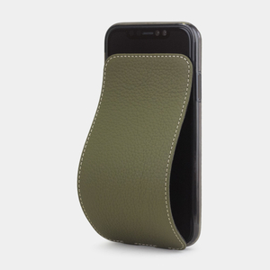 Чехол для iPhone XR из натуральной кожи теленка, зеленого цвета