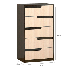 Комод высокий Гавана, Дуб молочный