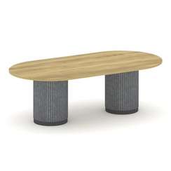 Felto Стол переговорный овальный PR.C.SPRG-007.D Дуб Винченцо/Металл Антрацит/Морская Галька 2400*12