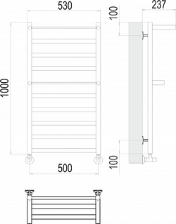 Полотенцесушитель водяной Terminus Хендрикс П10 500х1000