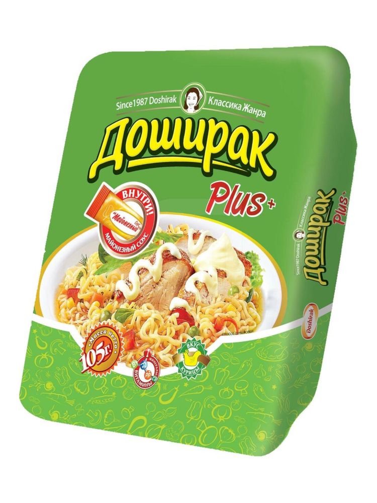 Лапша Доширак Плюс со вкусом курицы 105 г x 4 шт