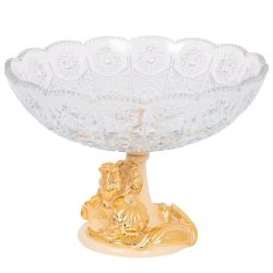 Фруктовница-конфетница Ирис Визир со стеклянной чашей 7373 Айвори