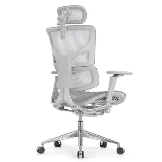 Кресло EXPERT 2 SAIL HSAM 01-G NEW (подлокотник 6D(360), подголовник 5D,сетка белая / каркас серый)