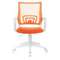 Кресло BRABIX &quot;Fly MG-396W&quot;, с подлокотниками, пластик белый, сетка, оранжевое, 532401