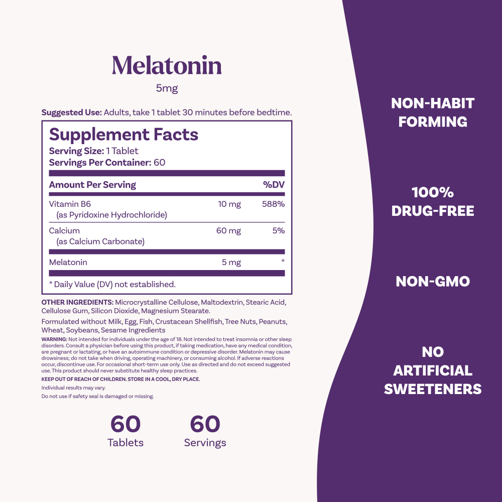 Natrol, Мелатонин, с повышенной силой действия, 5 мг, 60 таблеток