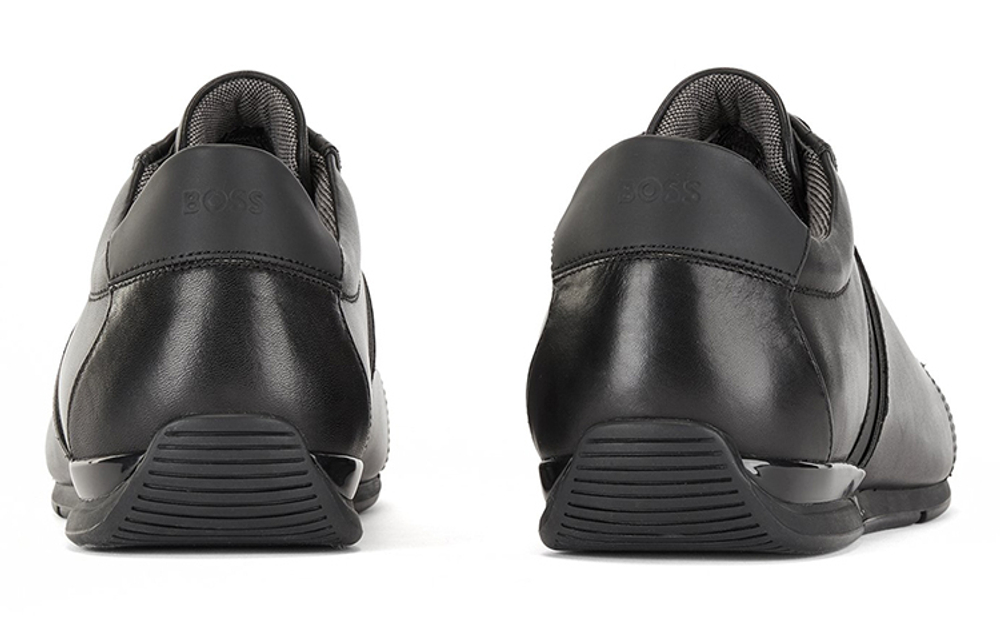 HUGO BOSS low-cut leather sneakers black