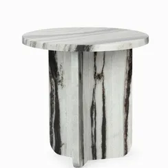 Кофейный стол Pia Ø41х41 см, черно-белый мрамор