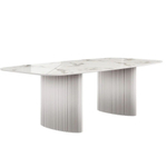 Стол овальный Denver 270, керамика глянцевая / две опоры