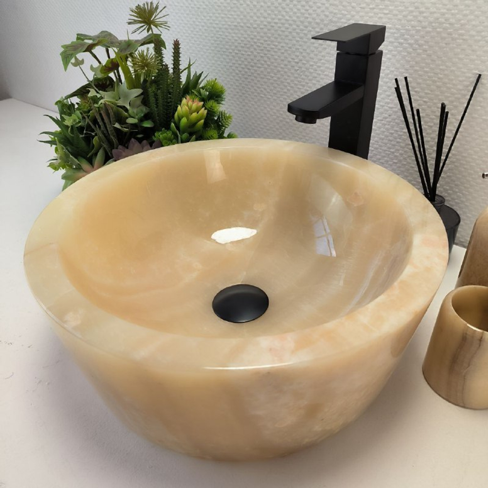 Раковина из оникса Drum Yellow Small DO-62989 40*40*15 08