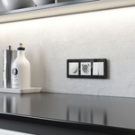 Выключатель двухклавишный (белый матовый)