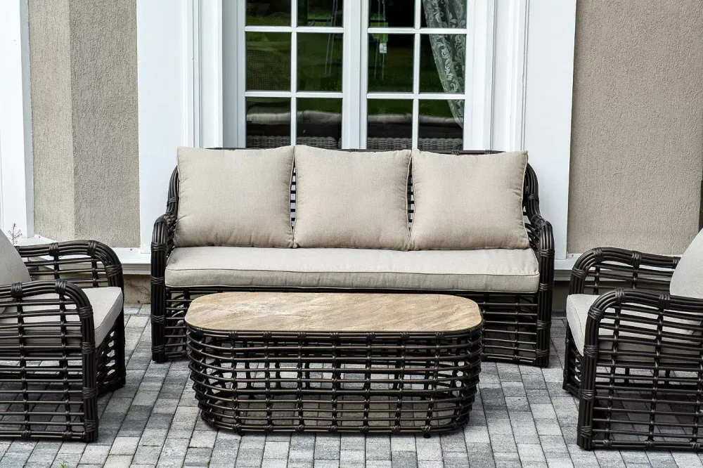 "Ницца" лаунж-зона из искусственного ротанга, цвет бронзовый