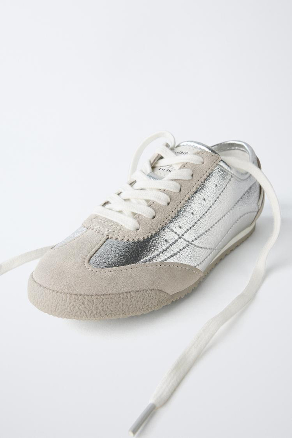 ZARA БЛЕСТЯЩИЕ КРОССОВКИ, СЕРЕБРИСТЫЙ