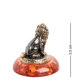 Народные промыслы AM- 991 Фигурка «Знак зодиака - Лев» (латунь, янтарь)