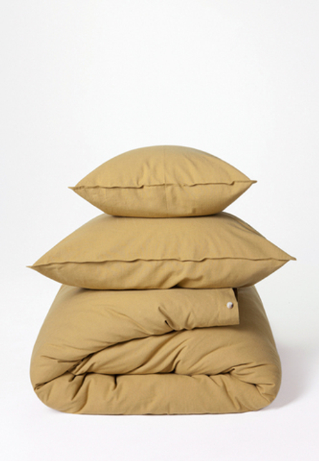 Постельное белье 2 спальное евро Luxberry коллекция Лен и Хлопок горчичное