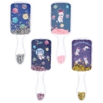 Расческа массажная прямоугольная «КОТИКИ», микс 4 дизайна, 19*6,5см (PVC подвес)