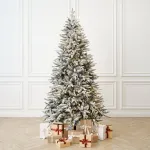 Заснеженная елка с гирляндой встроенной «ile Grande» (Литая+пвх) 240 см / 2,4 м