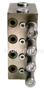 VSG8-KR - Питатель для двухлинейных систем смазки с рабочим давлением 400 бар, количество выходов 8, максимальная доза 2,3 мл/цикл, с регулятором и индикатором