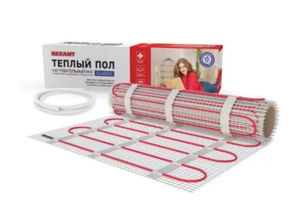 Теплый пол REXANT Classic -8,0-1200 8,0м2 1200Вт (мат 0,5х16,0м)