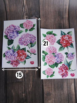 Наклейка цветы гортензии для интерьера, мебели, стен, предметов