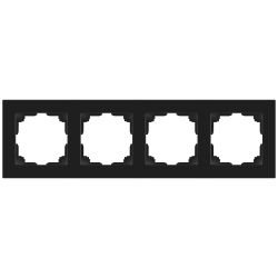 Рамка для розеток и выключателей Intro Accent 6-504-05 на 4 поста, СУ, антрацит | Intro