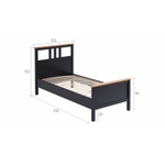 Односпальная кровать, КЫМОР (HEMNES), 90х200 см, черный/светло-коричневый