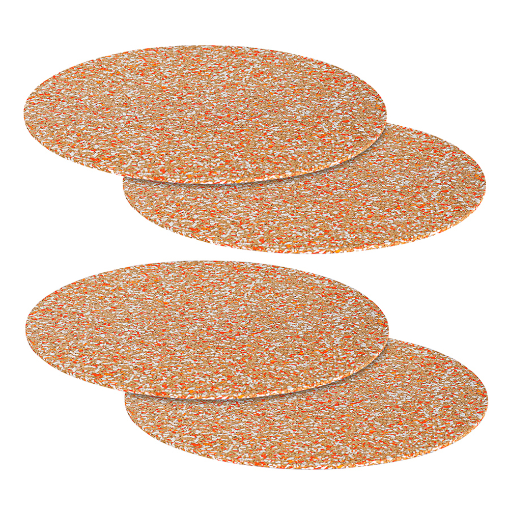 Набор из 4-х сервировочных ковриков из пробки и переработанного материала recork, D30 см